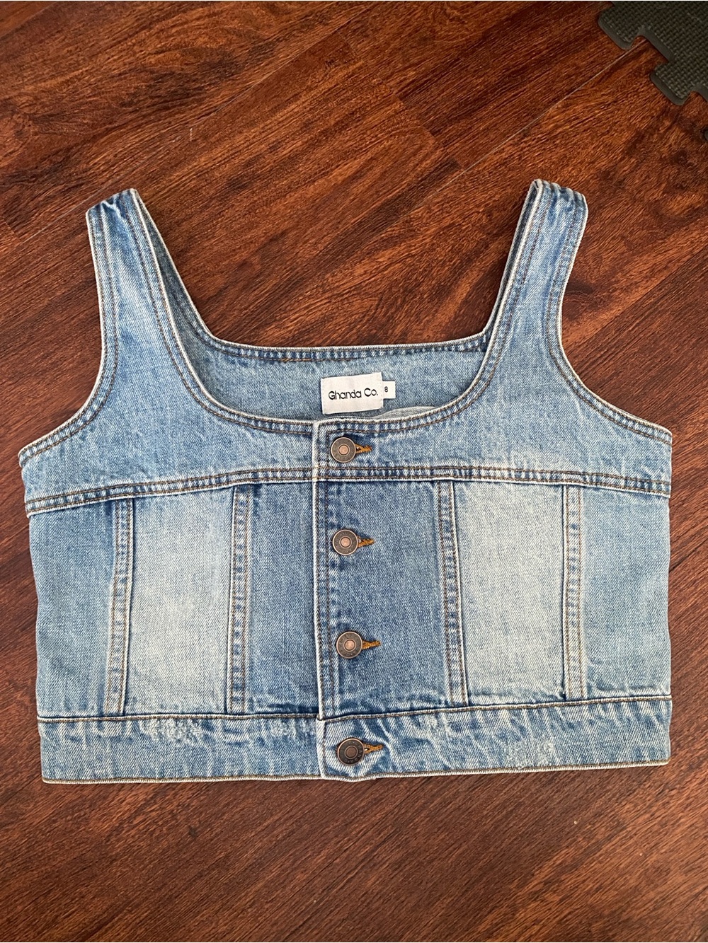 Light Wash Denim Crop Vest!!!